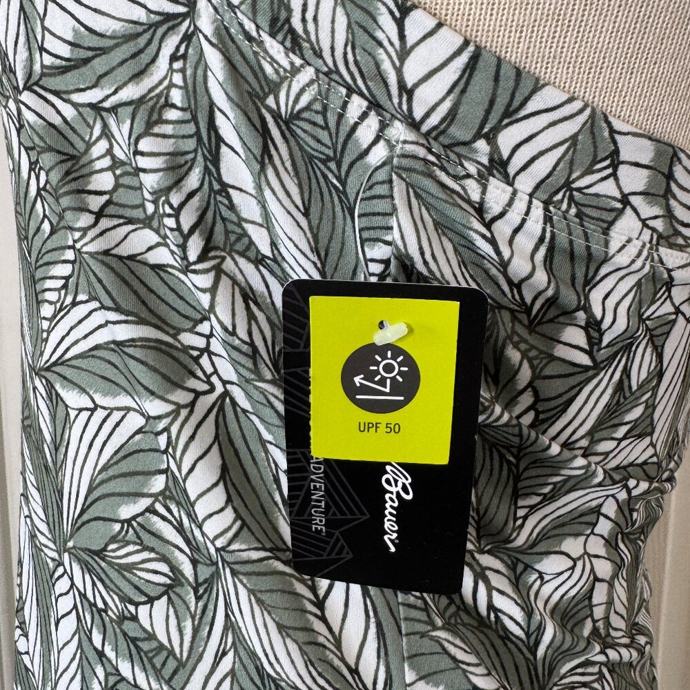 Eddie Bauer Harmony Sleeveless UPF 50 Stretch Dress Dusty Olive Simple Palms NWT - Picture 5 of 5